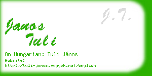 janos tuli business card